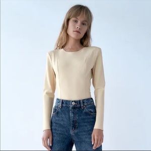 ZARA BACKLESS BODYSUIT Neoprene Nude